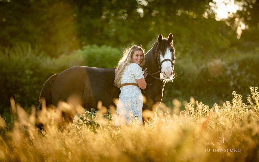 Somerset equine photography – a beautiful summer evening shoot with Faith, Billy & Chino